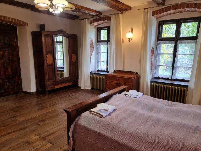 Agroturystyka - apartament jednopokojowy - Pokój łóżko